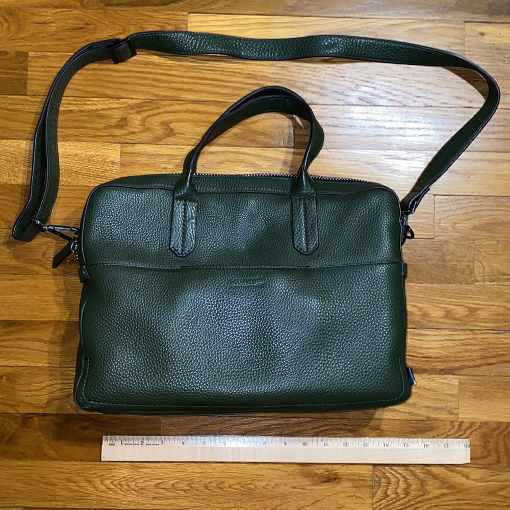 Uri Minkoff - Mens Briefcase - Green / Leather